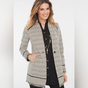 Chico's Black and Cream Patterned Blazer